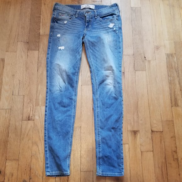 Hollister Denim - Hollister Distressed Skinny Blue Jeans Medium Wash Denim Size 3 or 26